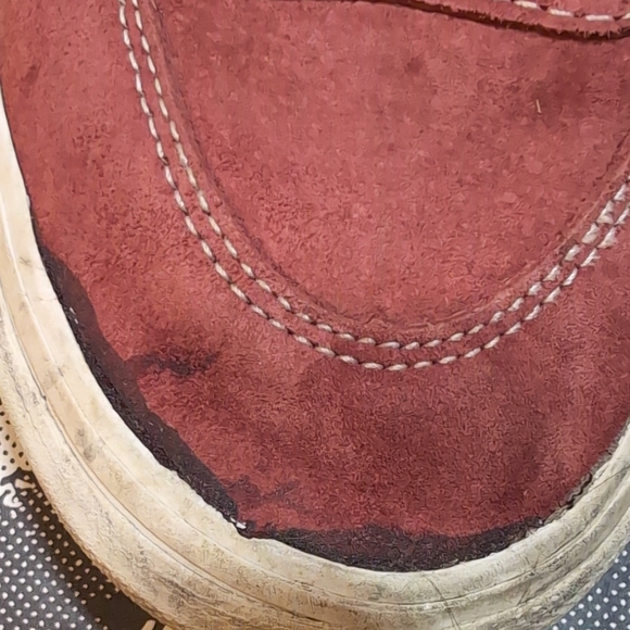 Vans Skateboarding Half Cab Pig Suede Size 10.5 Brick Red Burgandy White Sole - Picture 6 of 16